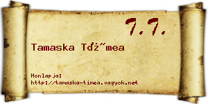 Tamaska Tímea névjegykártya
